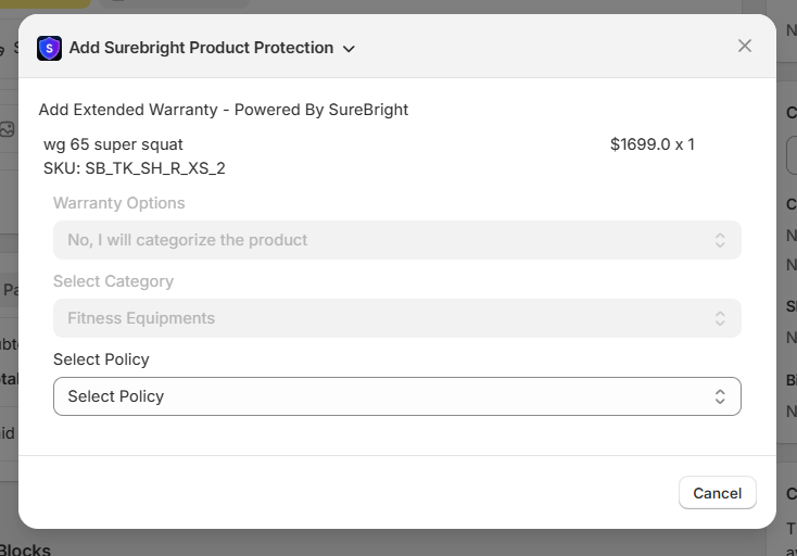Select Policy Dropdown