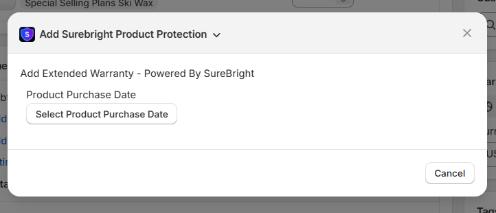 Product Purchase Date Prompt