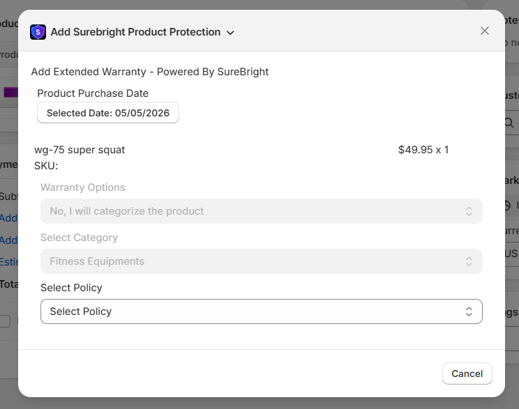 Select Policy Dropdown