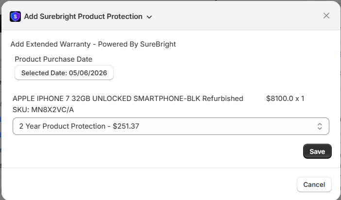 Warranty Options Available