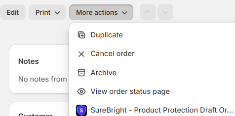 More Actions Dropdown